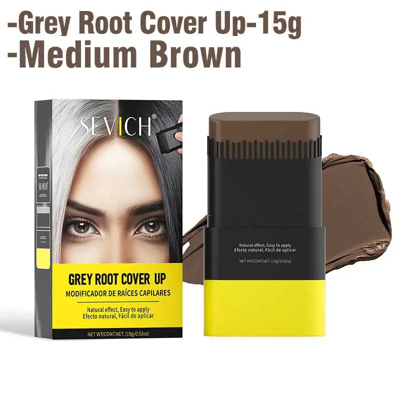 SEVICH 3 Colors Hair Coloring Stick Quickly Covers Gray White Hair Concealer Waterproof Hairline Instant Covering Hair Dye Stick