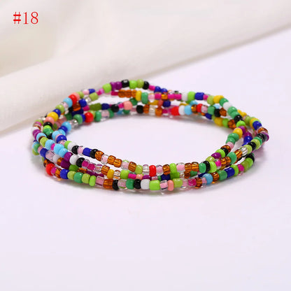 New Fashion Multi-layer Handmade Colored Rice Beads Beach Chain Summer Popular Waist Chain Women BD7051
