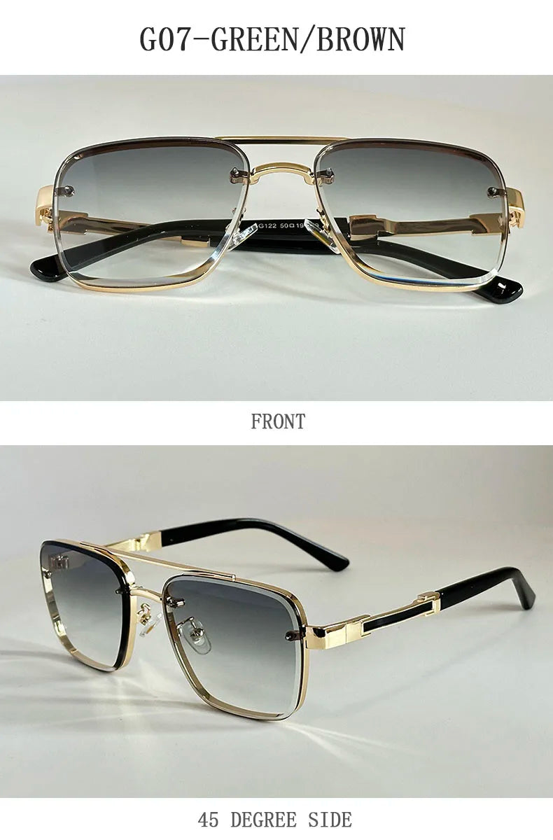 2025 New Square Sunglass Men Luxury Vacation Sunglasses Women Vintage Fashion Glasses Retro Shades Gafas De Sol Hombre Zonnebril