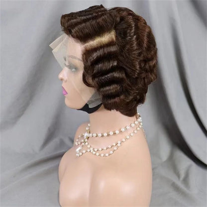 613 Blonde Pixie Cut Short Bob Loose Wave Human Hair Wigs Chocolate Brown Short Bob 13x4 Transparent Lace Front Wigs Preplucked