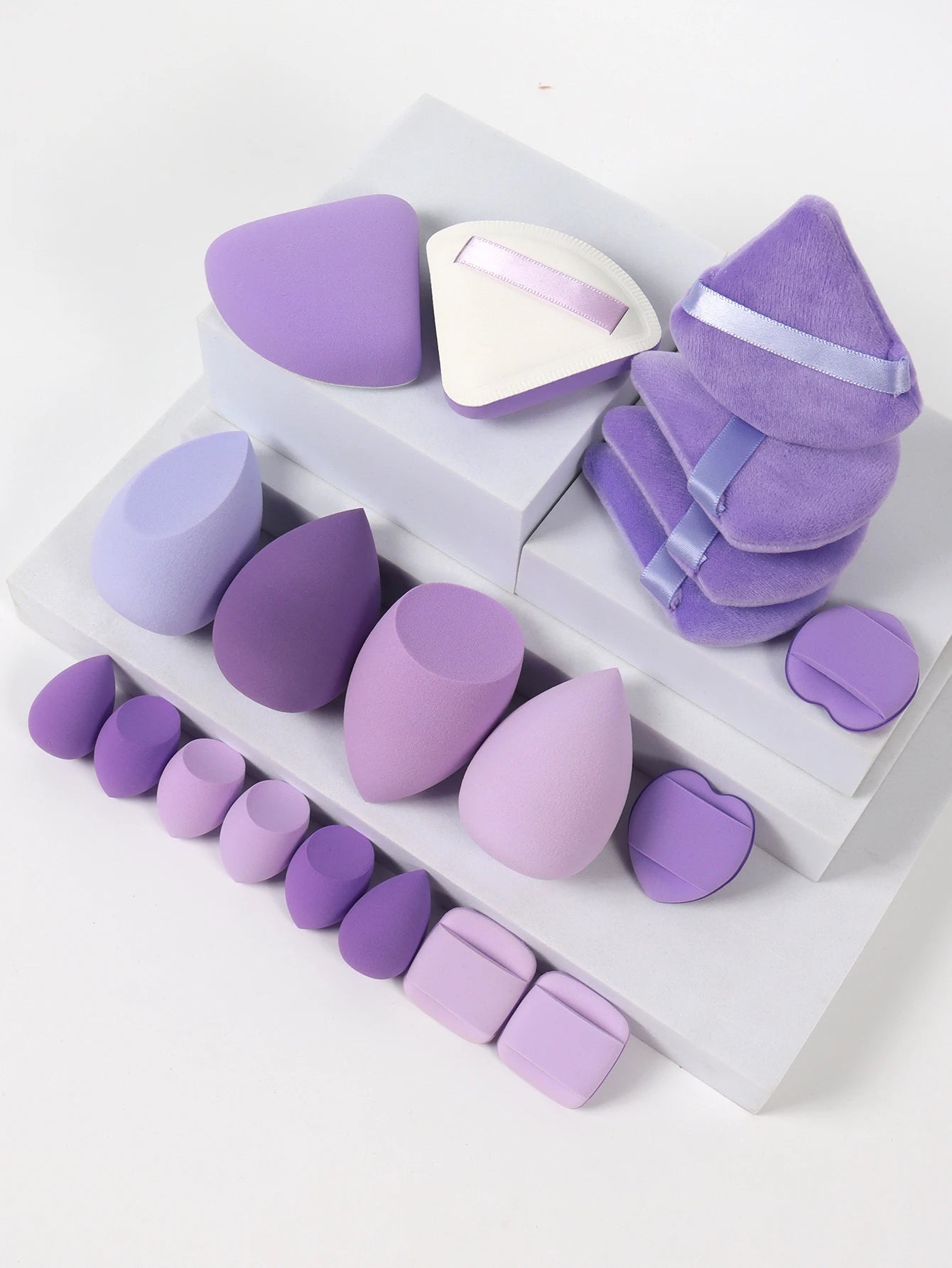 20 Pcs Pink Makeup Sponge and Makeup Puff Set Suitable for Face Cream and Powder Concealer Powder Makeup Machine