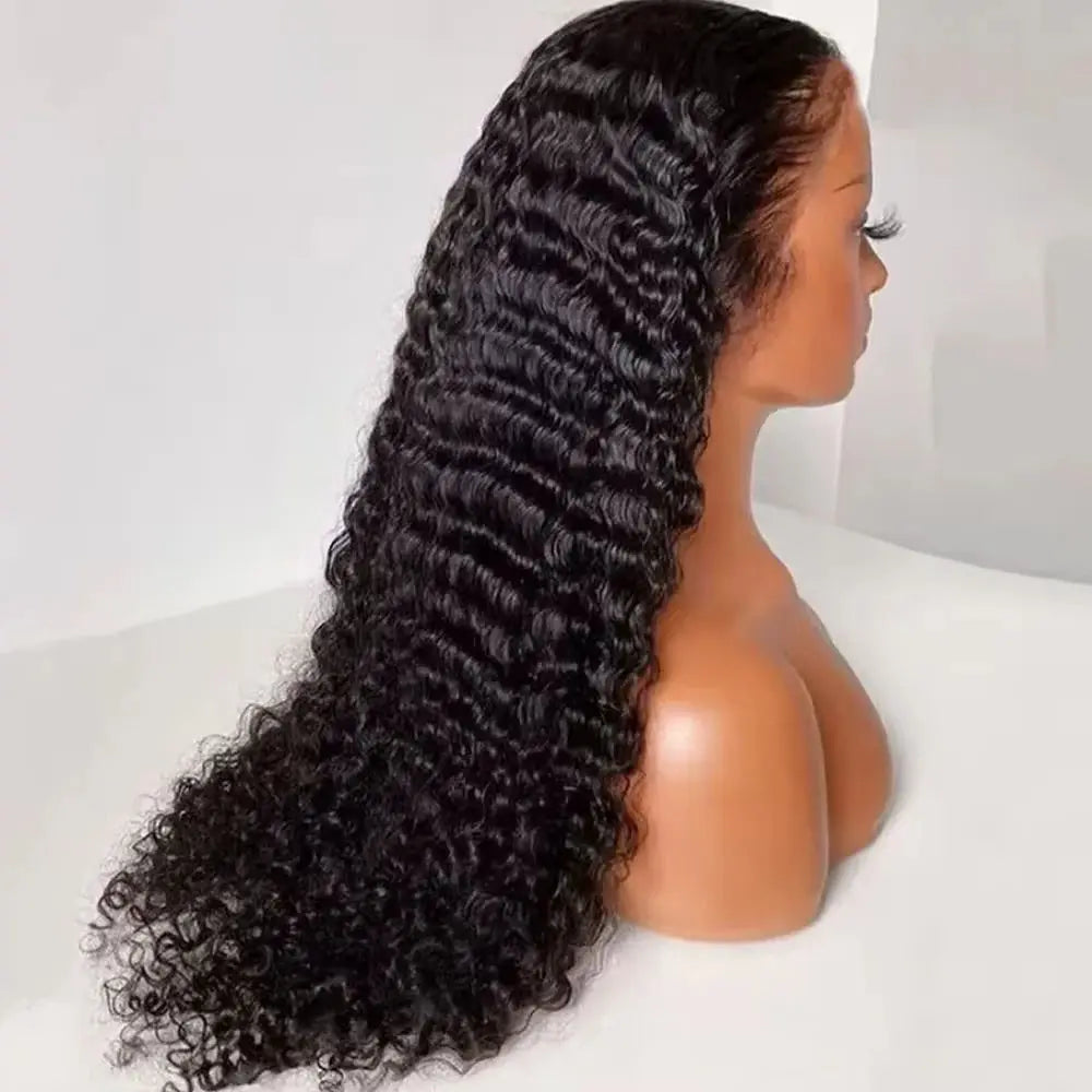 13x6 HD Transparent Loose Deep Wave Frontal Wig 250 Density 13x4 Lace Front Wig Human Hair Brazilian Raw 30 40 Inch Curly Wigs