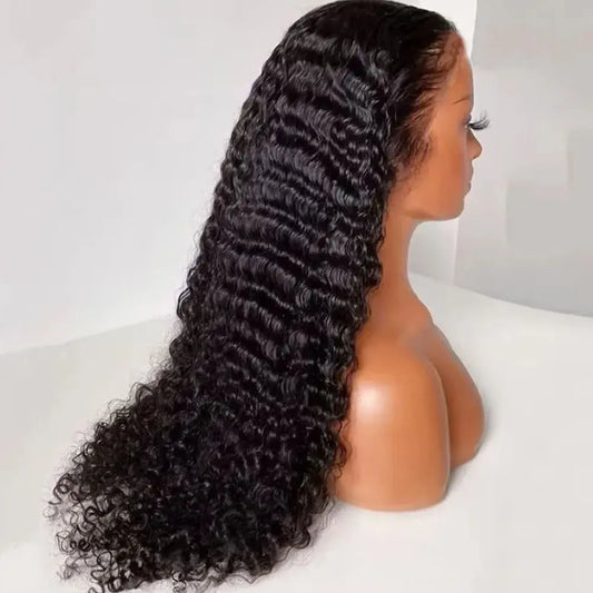 13x6 HD Transparent Loose Deep Wave Frontal Wig 250 Density 13x4 Lace Front Wig Human Hair Brazilian Raw 30 40 Inch Curly Wigs