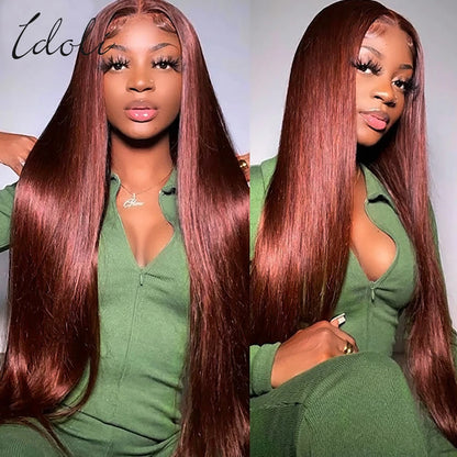 Reddish Brown Lace Front Wigs Human Hair For Black Women 13x4 13X6 Straight Lace Front Wigs Cooper Red Glueless Wigs