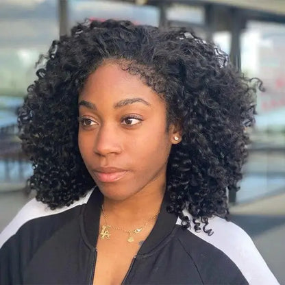 220% Kinky Curly edge Wigs Short Bob Pixie Cut Curly 13x4 Lace Front Wig Human Hair Wig PrePlucked Baby Hair Lace Closure Wig