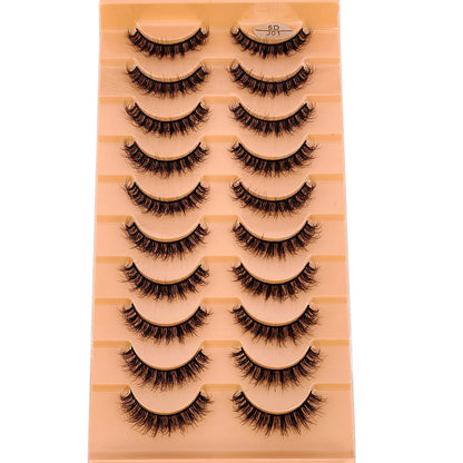 10Pairs 3D Mink Lashes Cilios Fluffy Soft Beauty Natural Short Mink Fake Eyelashes Classic Thick Reusable Makeup False Eyelashes