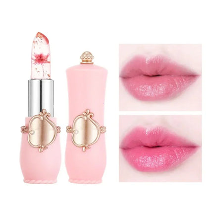 Flower Jelly Lipstick Set Temperature Change Moisturizer Flower Lip Stick Long Lasting Lip Balm Magic Color Change Lip Gloss Set