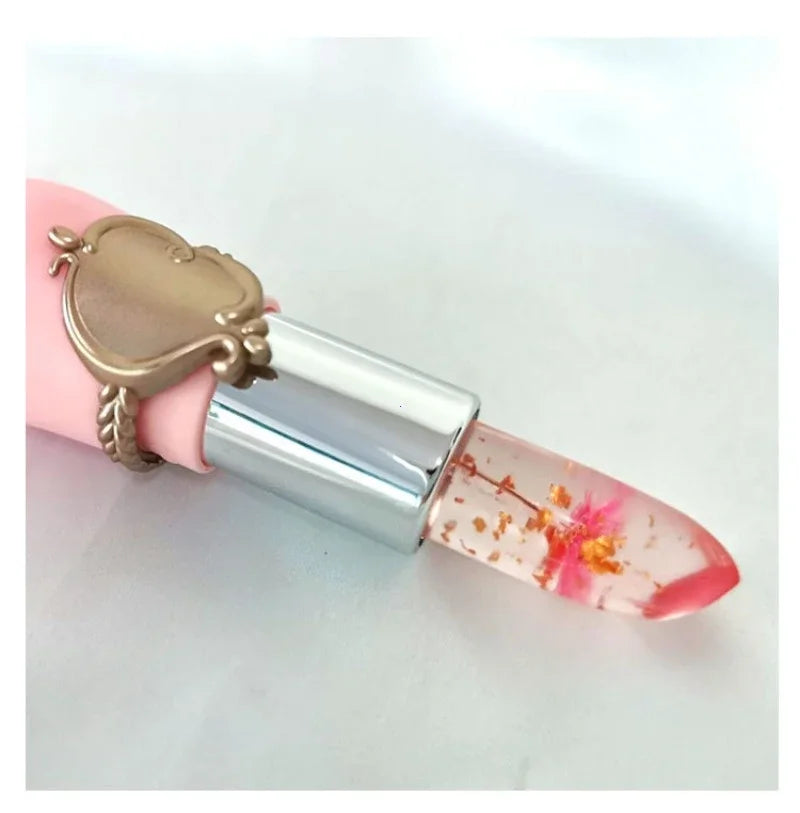 Flower Jelly Lipstick Set Temperature Change Moisturizer Flower Lip Stick Long Lasting Lip Balm Magic Color Change Lip Gloss Set