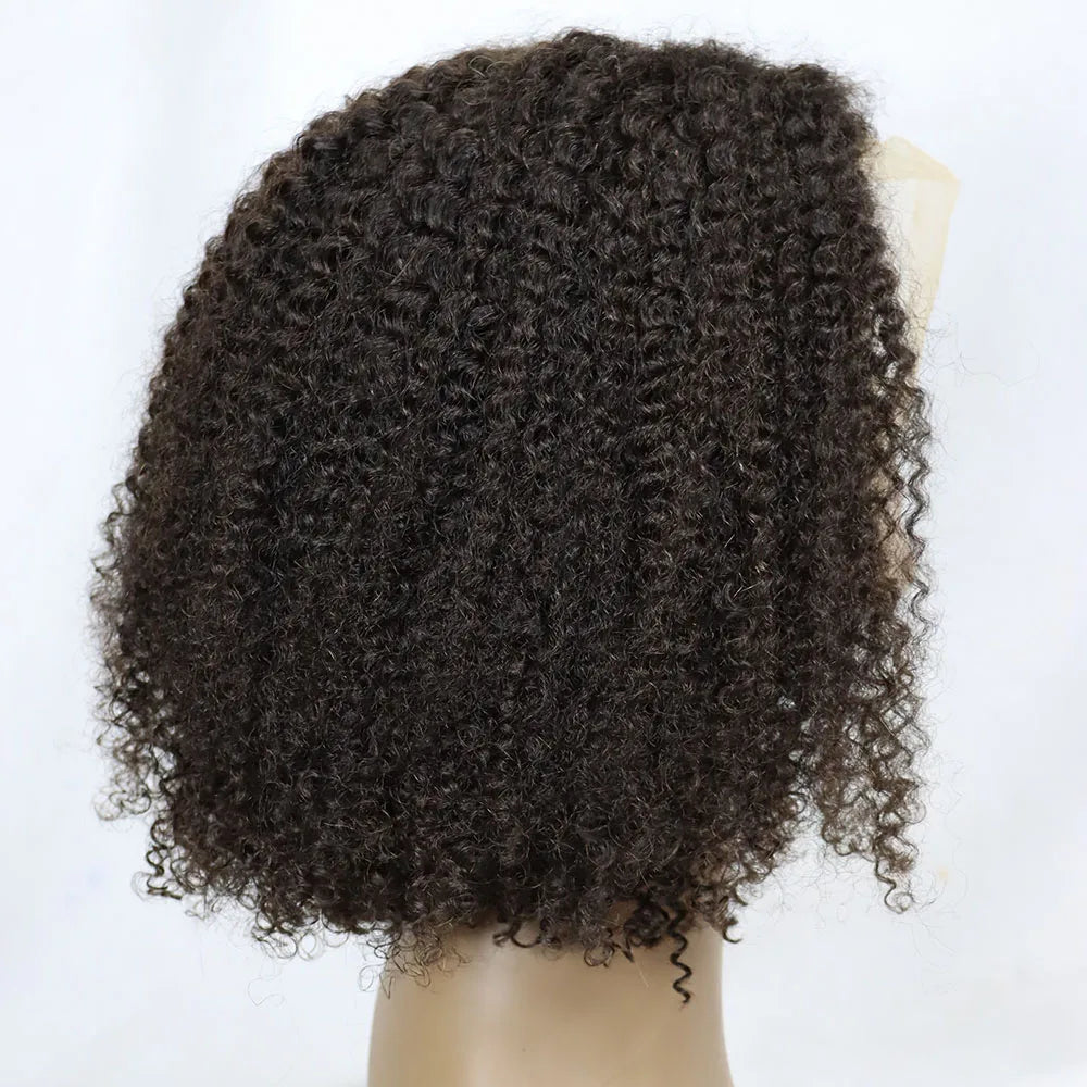 Beautiful Quality Kinky Curly Human Hair Bob Style Wig Short Curly Lace Frontal Closure Brazilian Hair Wig Real Human Hair