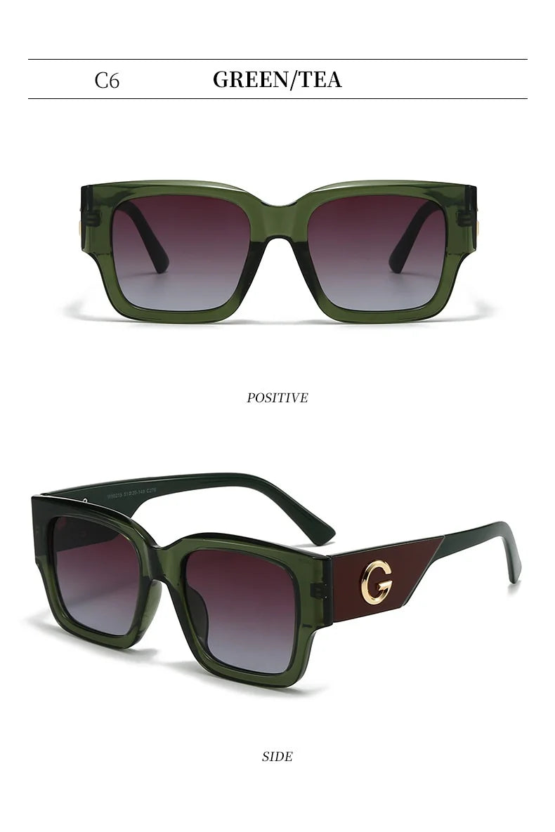 Cute G Brand Women Sunglasses Luxury Men Designer Glasses Square Stylish Unisex Fashion Eyewear UV400