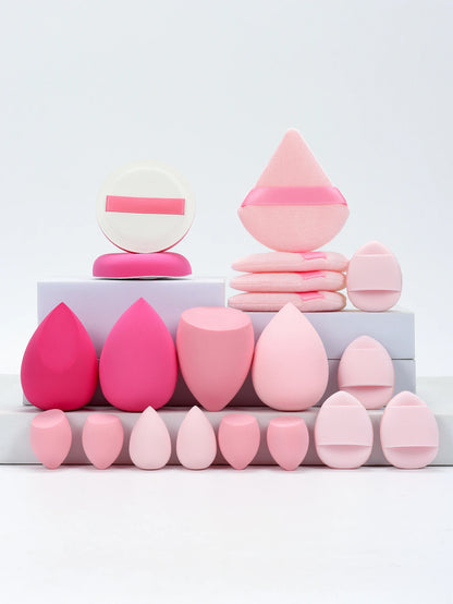 20 Pcs Pink Makeup Sponge and Makeup Puff Set Suitable for Face Cream and Powder Concealer Powder Makeup Machine