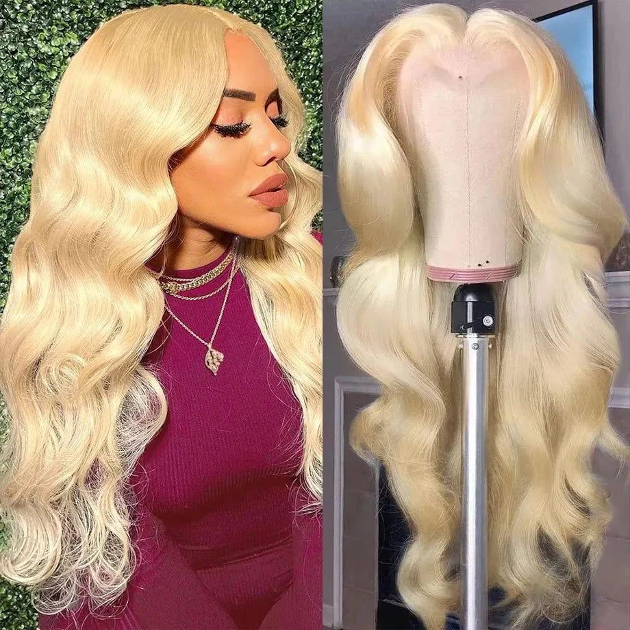 13x4 Honey Blonde Lace Front Wig Human Hair Wigs For Women Brazilian Hair Pre Plucked 30 32 Inch Body Wave 613 Lace Frontal Wig