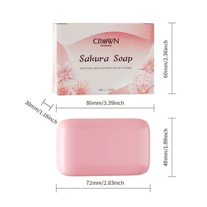 Japanese Facial Soap - Gentle Cleansing, Brightening & Moisturizing, Natural Ingredients for Soft Glowing Skin Sakura Soap