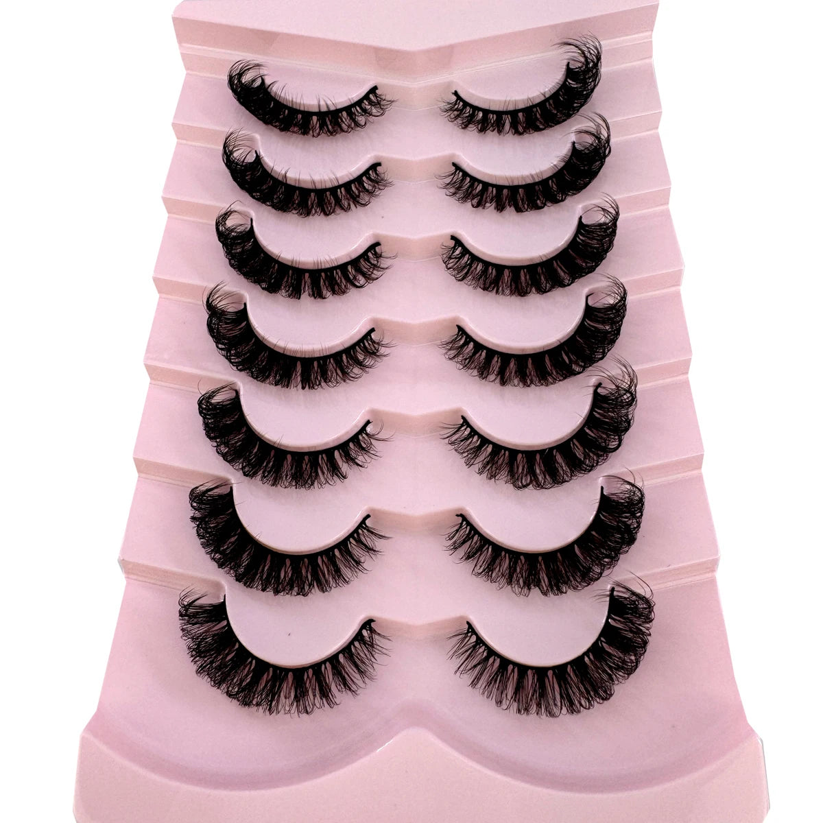 7 Pairs Russian Strip Lashes DD Curl Lashes Pack Fluffy False Lashes russian Lashes Pack Fluffy False Lashes russian extensions