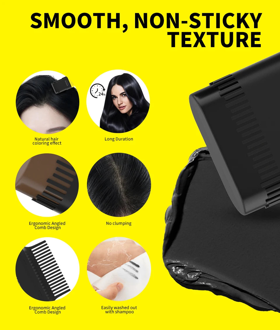 SEVICH 3 Colors Hair Coloring Stick Quickly Covers Gray White Hair Concealer Waterproof Hairline Instant Covering Hair Dye Stick