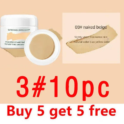 Waterproof Full Coverage Concealer for Tattoos Scars Acne Marks Dark Circles Natural Finish Foundation for All Skin Tones