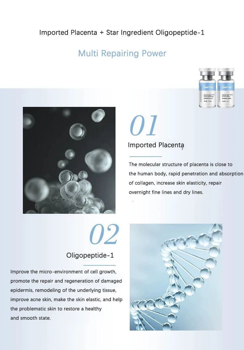 Polypeptide Placenta Freeze-dried Powder Essence Repair Facial Hydrating Nourishing Pore Shrinking Skin Rejuvenate Skin Care