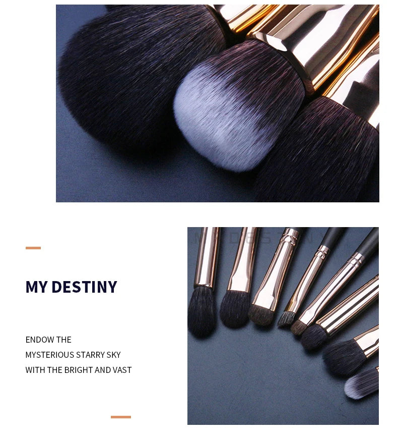 MyDestiny Full Series Professional Animal Hair Eye Makeup Brushes For Eyeshadow, Eyebrows, Eyeliner, Concealer, Lip Brush