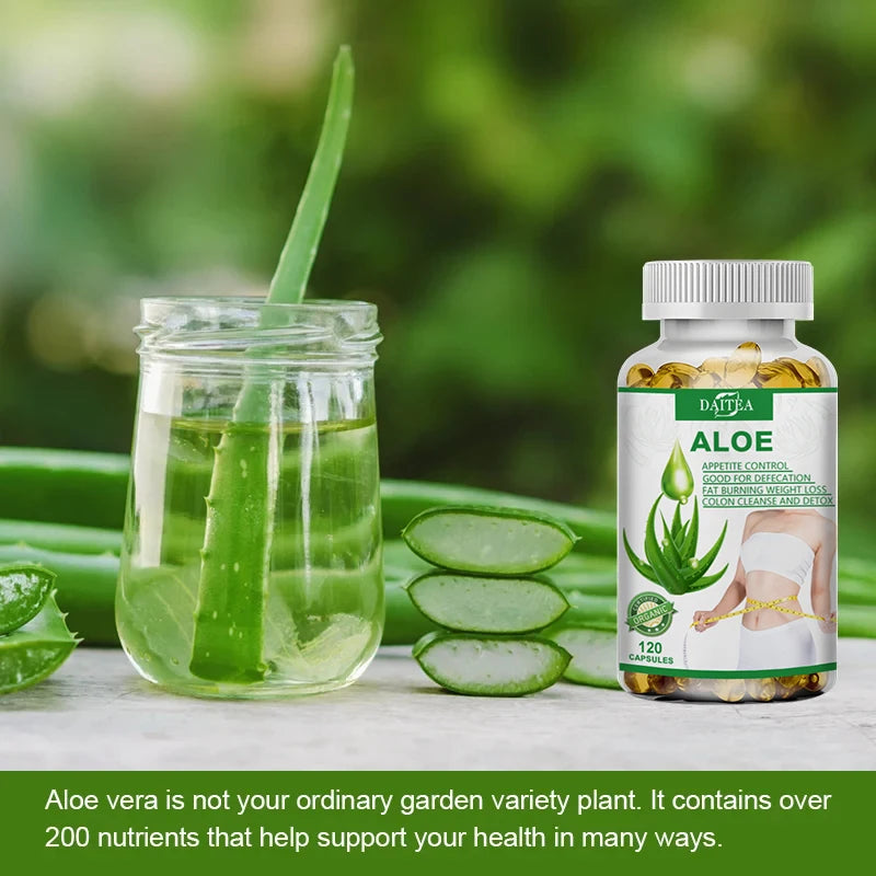 Aloe Vera Extract Capsules - Maximum Strength Detox, Supports Cleansing, Acidity Balancing & Immune Support 120 Capsules