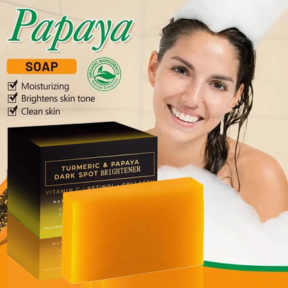 Kojic Acid Papaya Soap 100g, Whitening, Moisturizing, Handmade Skin Lightening Soap for Face & Body, Deep Cleansing, Hydrating