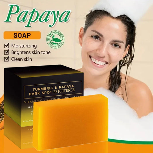 Kojic Acid Papaya Soap 100g, Whitening, Moisturizing, Handmade Skin Lightening Soap for Face & Body, Deep Cleansing, Hydrating