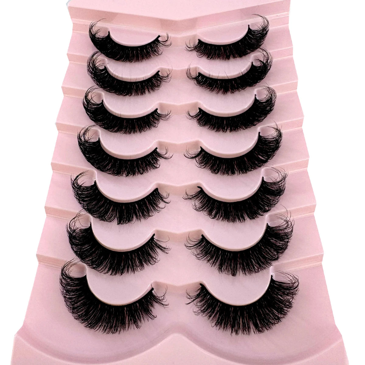 7 Pairs Russian Strip Lashes DD Curl Lashes Pack Fluffy False Lashes russian Lashes Pack Fluffy False Lashes russian extensions