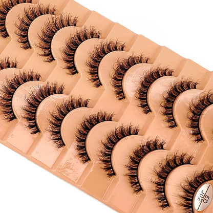 10Pairs 3D Mink Lashes Cilios Fluffy Soft Beauty Natural Short Mink Fake Eyelashes Classic Thick Reusable Makeup False Eyelashes