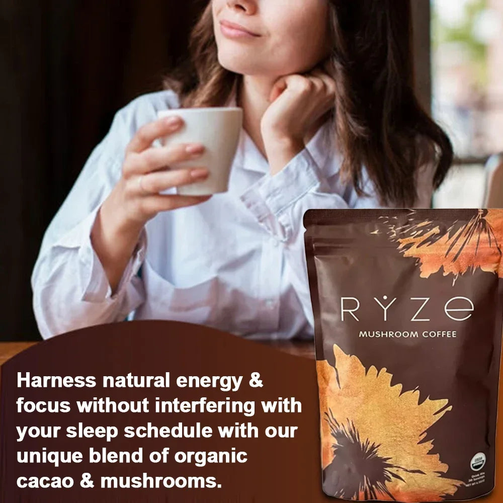 Organic Mushroom Coffee - Shiitake, Cordyceps, Supports Immune, Focus, Concentration, Stress, Digestion & Energy - 1 Pack