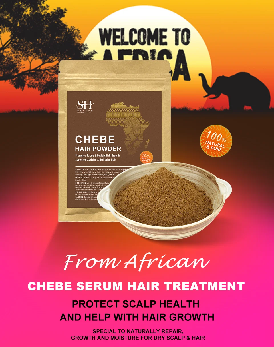Sevich 100% Chebe Powder Effective Growthing Hair Improves Hair Density Nourishes Follicles Fast Regrowth Hair Product 100g