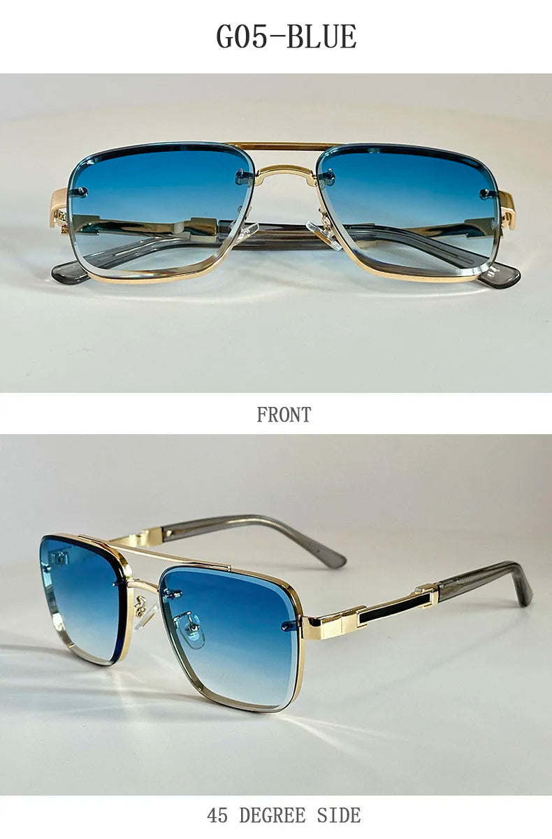 2025 New Square Sunglass Men Luxury Vacation Sunglasses Women Vintage Fashion Glasses Retro Shades Gafas De Sol Hombre Zonnebril