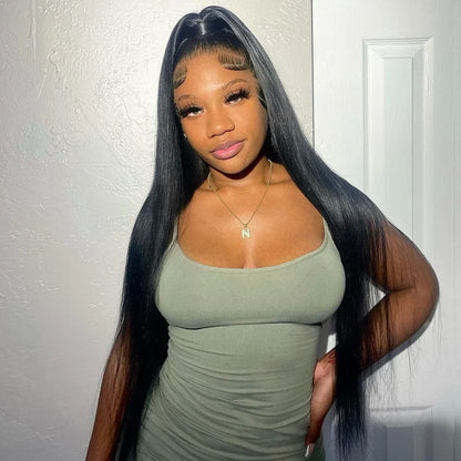 360 Full Lace Frontal Wig Brazilian Bone Straight 13x4 13x6 Transparent Lace Front Human Hair Wigs For Black Women Pre Plucked