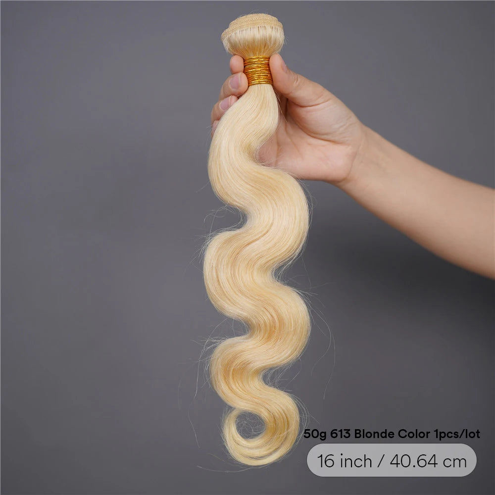 Colored Hair Bundles 1/3/4 613 Blonde Hair Extension Brazilian Hair Weave Bundle Body Wave Human Hair Extension 30Inch Long Hair