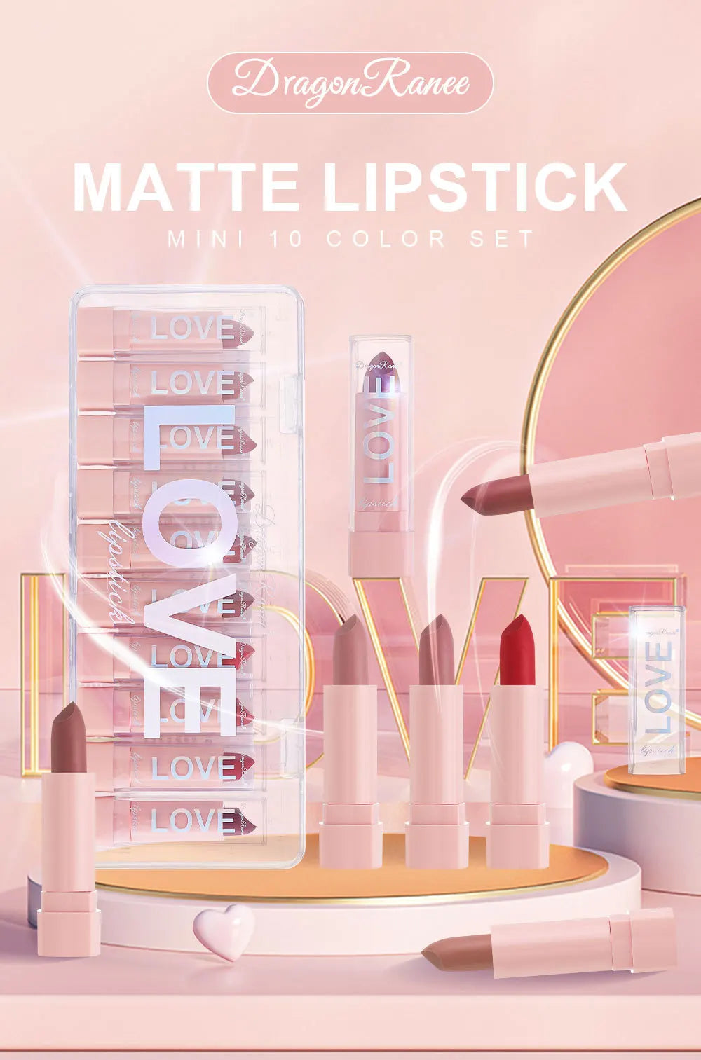 10 PCS Matte Lipstick Kit Free Shipping lip gloss Korean cosmetics LIpgloss Makeup for women Lip pencil cheap make up Beauty