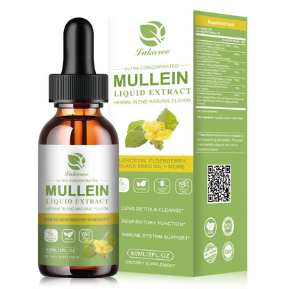 Mullein Drops Suitable For Lung, Lung Detoxification And Cleansing, Vegetarian Mullein Leaf Extract For Respiration, Immunity