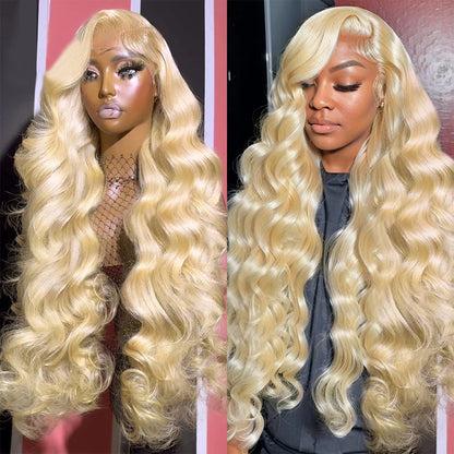 13x4 Honey Blonde Lace Front Wig Human Hair Wigs For Women Brazilian Hair Pre Plucked 30 32 Inch Body Wave 613 Lace Frontal Wig