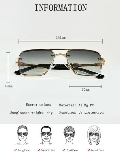 2025 New Square Sunglass Men Luxury Vacation Sunglasses Women Vintage Fashion Glasses Retro Shades Gafas De Sol Hombre Zonnebril