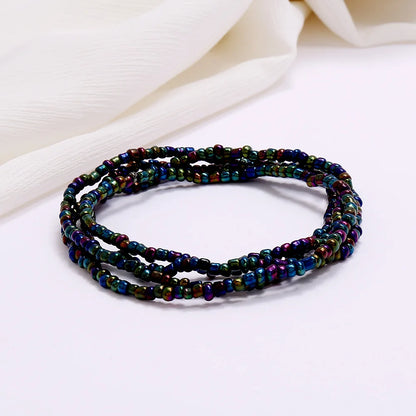 New Fashion Multi-layer Handmade Colored Rice Beads Beach Chain Summer Popular Waist Chain Women BD7051
