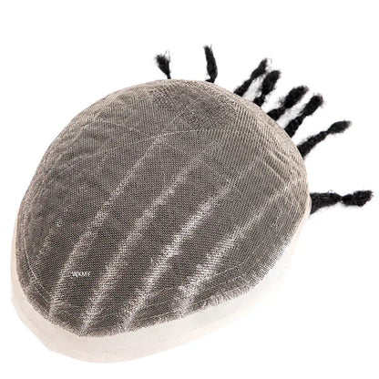 8 Cornrow Braids Full Lace Base Toupee Men's Wig Male Hair Prosthesis Crochet Braids Lace Wigs Human Hair Systems For Black Men