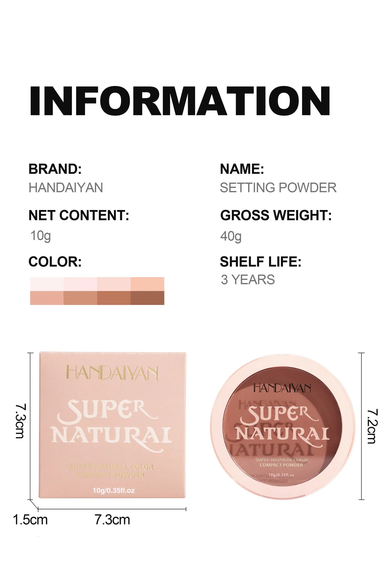 Face Setting Powder Cushion Long Lasting Oil-Control Pressed Foundations 8 Colors Matte Finish Concealer Makeup Pressed Powder