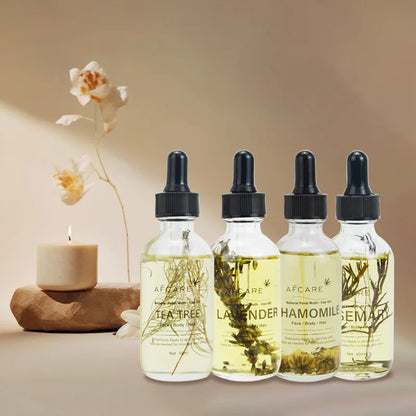 AFCARE Natural Plant Dried Flower Essential Oil 60ml Body Massage Care Essential Oil Diffuser Tea Tree Rosemary Lavender Lily