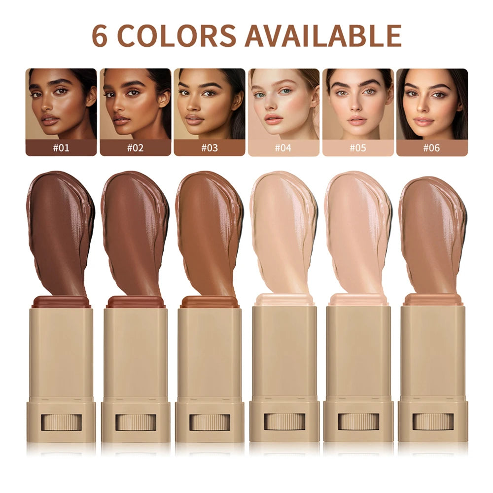 Face Highlighter and Contour Stick Korean Makeup Cosmetics 6colors Matte Highlighter Waterproof Bronzer Face Contouring Stick