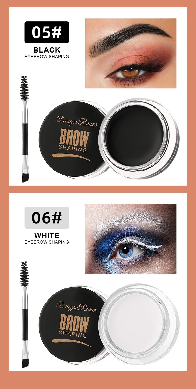 Matte Eyeliner Eyebrow Cream Gel Waterproof Long Lasting Contouring Brown Black Brow Cream Wild Eyebrows Cream Concealer