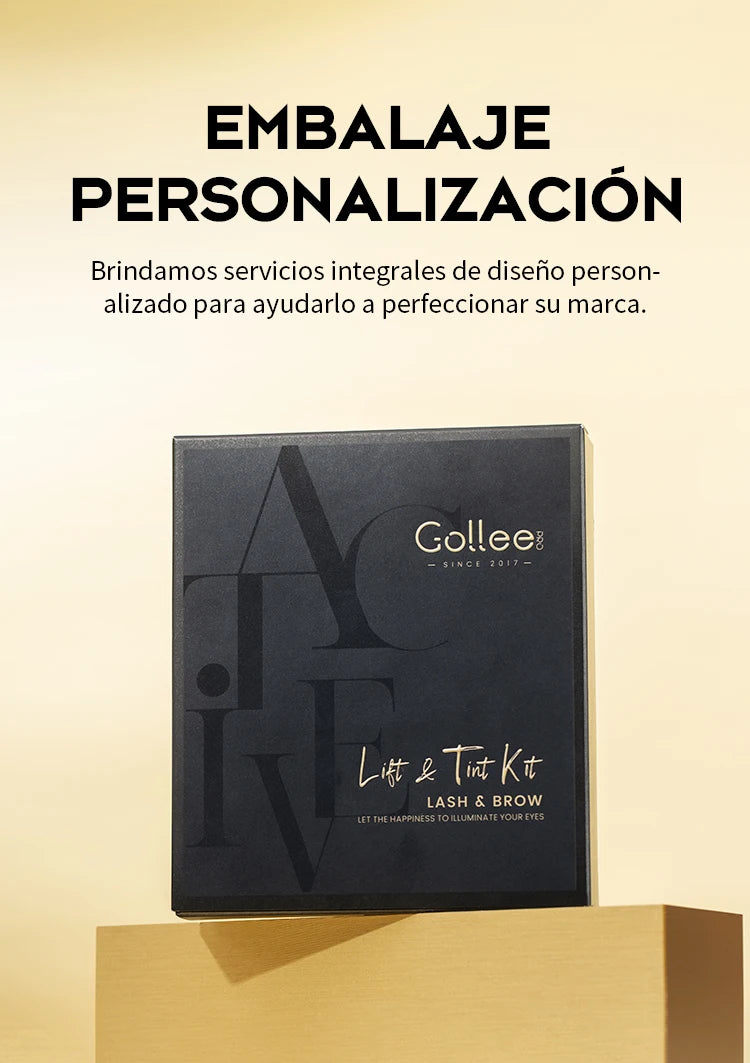 Gollee Lash and Brow Curling Kit Natural Eyelash Lifting Perm Treatment Makeup Set 4-6 Weeks For Lash Curler Perm Long Lasting