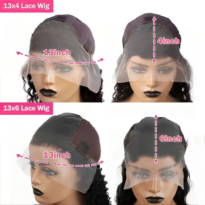 250 Density 13x6 13x4 HD Transparent Curly Deep Wave Lace Frontal Bob Human Hair Wig Lace Front Wig PrePlucked For Black Women