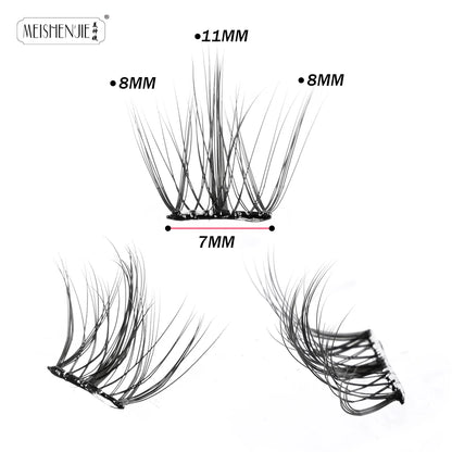 DIY 100 Cluster Self Adhesive Eyelashes Natural Long Fake Eyelash Extension NO Glue Needed Individual Lashes Makeup Tools Cils