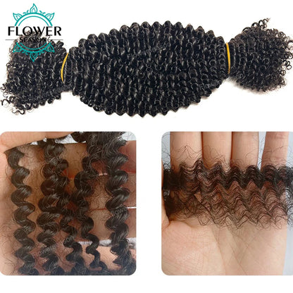 Bulk Human Hair For Twist Afro Kinky Curly Bulk Human Hair For Braiding Crochet Twist hair Extensions 100g/Bundles Natural Color