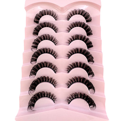 7 Pairs Russian Strip Lashes DD Curl Lashes Pack Fluffy False Lashes russian Lashes Pack Fluffy False Lashes russian extensions