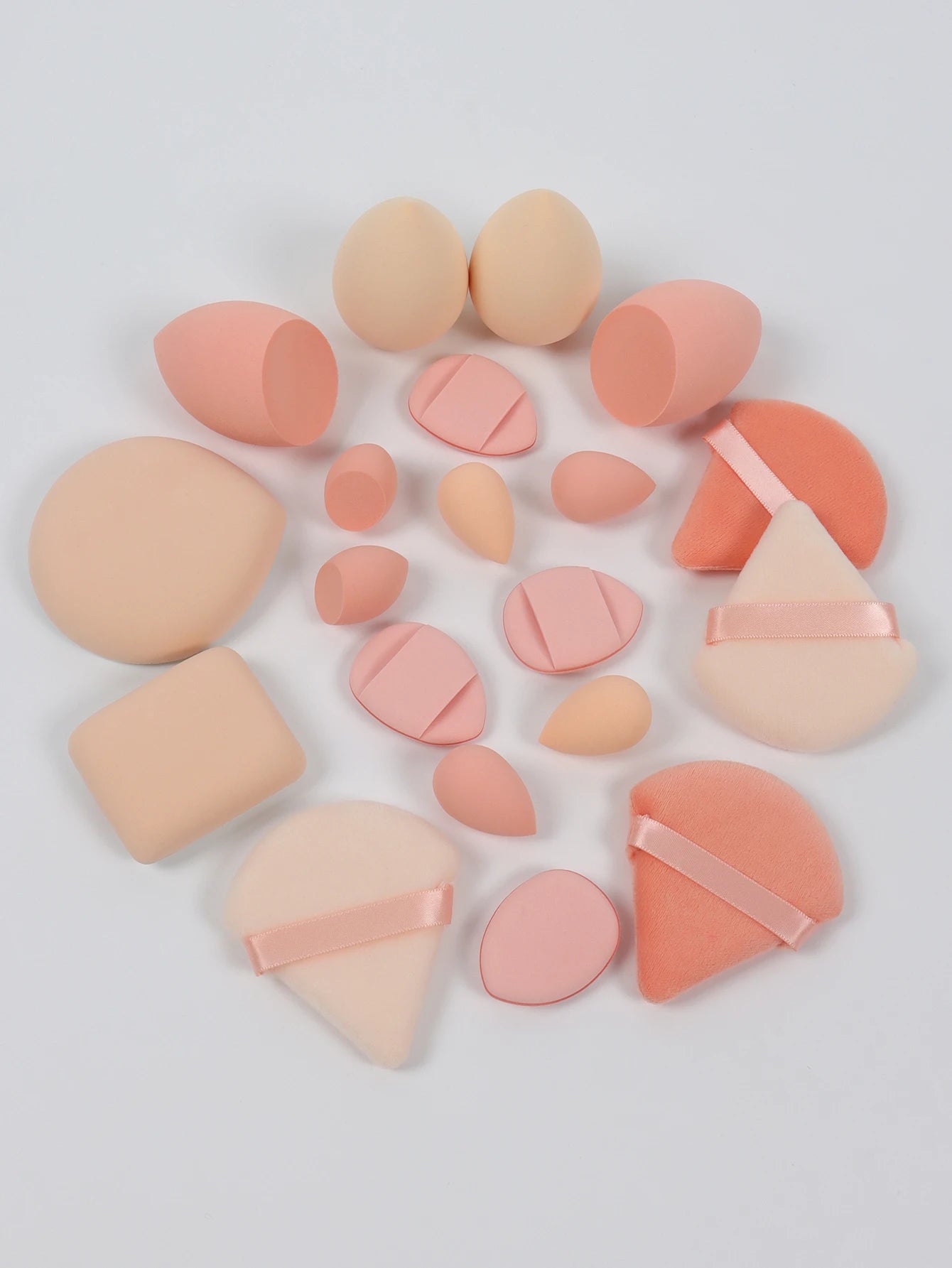 20 Pcs Pink Makeup Sponge and Makeup Puff Set Suitable for Face Cream and Powder Concealer Powder Makeup Machine