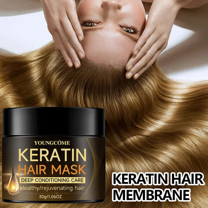 Keratin Hair Mask Professional  Repair Damaged Hair Restore Shine Hair Mask Promotes Hair Growth Fights Dandruff & Dry Scalp