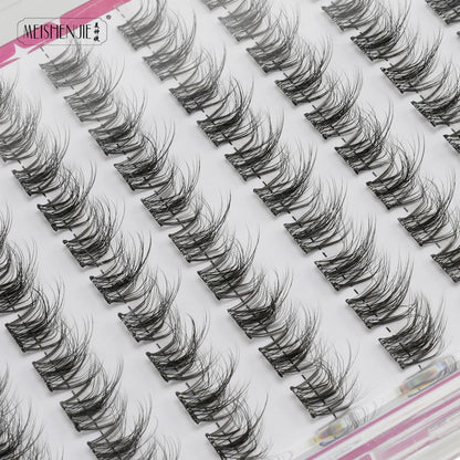 DIY 100 Cluster Self Adhesive Eyelashes Natural Long Fake Eyelash Extension NO Glue Needed Individual Lashes Makeup Tools Cils